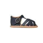 Navy closed toe leather baby sandal by Sommerfugl Kids