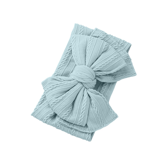 Baby Top Knot Double Bow Headband — Cruise Blue