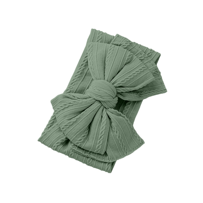 Baby Top Knot Double Bow Headband — Fern Green