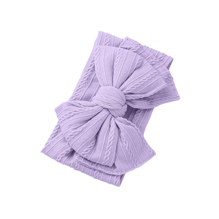 Baby Top Knot Double Bow Headband Lavender
