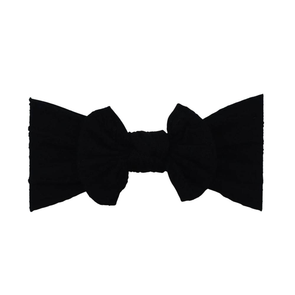 Jet Black single bow baby headband