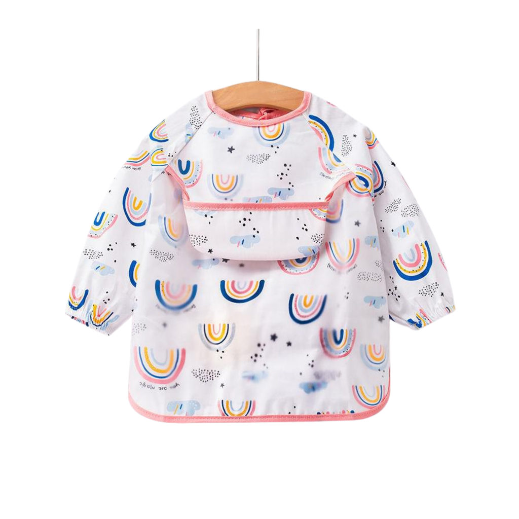 Everyday Print Waterproof Baby Smock Bib, Long Sleeve Bear Necessities