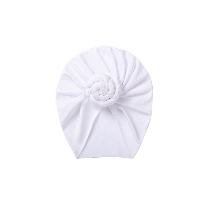 Swirl Knot Baby Turban in White