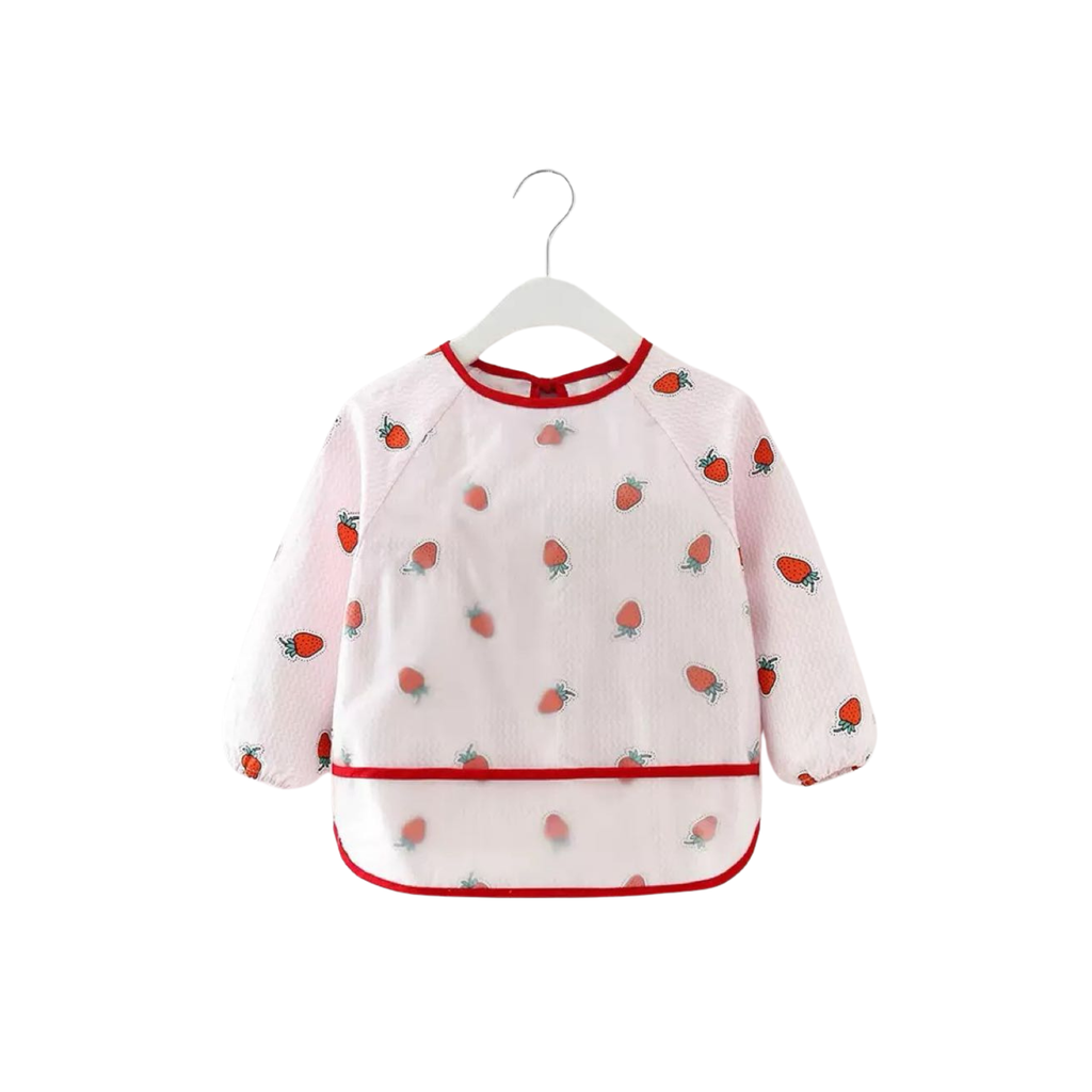 Strawberry Everyday Waterproof Baby Smock Bib Long Sleeve