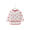Ear detail baby bib — Strawberry Waterproof Baby Smock Bib Long Sleeve on white background