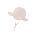 Vintage pink ear detail baby hat — Wide Brim Baby Sun Hat on white background