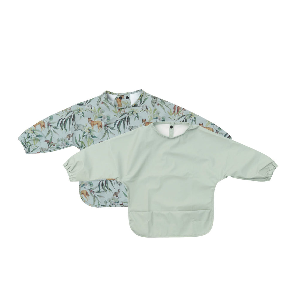 Waterproof Baby Smock Bib Twin Pack #4 Long Sleeve