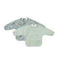 Waterproof Baby Smock Bib Twin Pack #4 Long Sleeve Feeding Bib Set — set of 3 baby bibs on white background