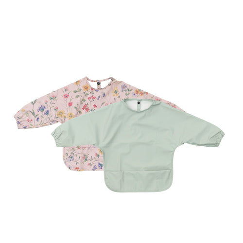 2 Piece Everyday Print Waterproof Baby Smock Bib Long Sleeve Set 5