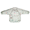 Ear detail baby bib — Green Bear-y-Hungry Waterproof Baby Smock Bib Long Sleeve on white background