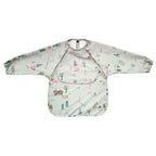Green Bear-y-Hungry Premium Waterproof Baby Smock Bib Long Sleeve