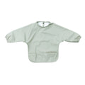 Ear detail baby bib — Aloe Green Waterproof Baby Smock Bib Long Sleeve on white background