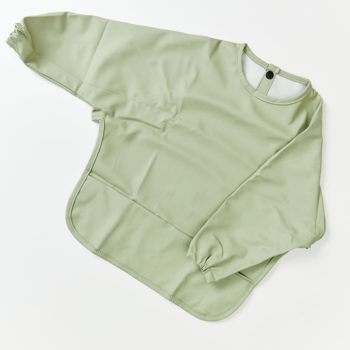 Waterproof Long Sleeve Baby Smock Bib in Aloe Green