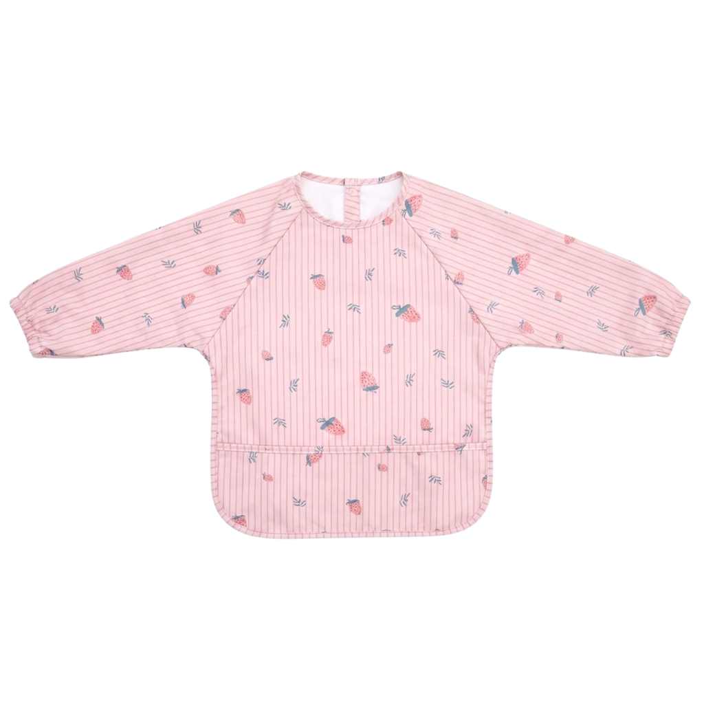 Berry Stripey Premium Waterproof Baby Smock Bib Long Sleeve