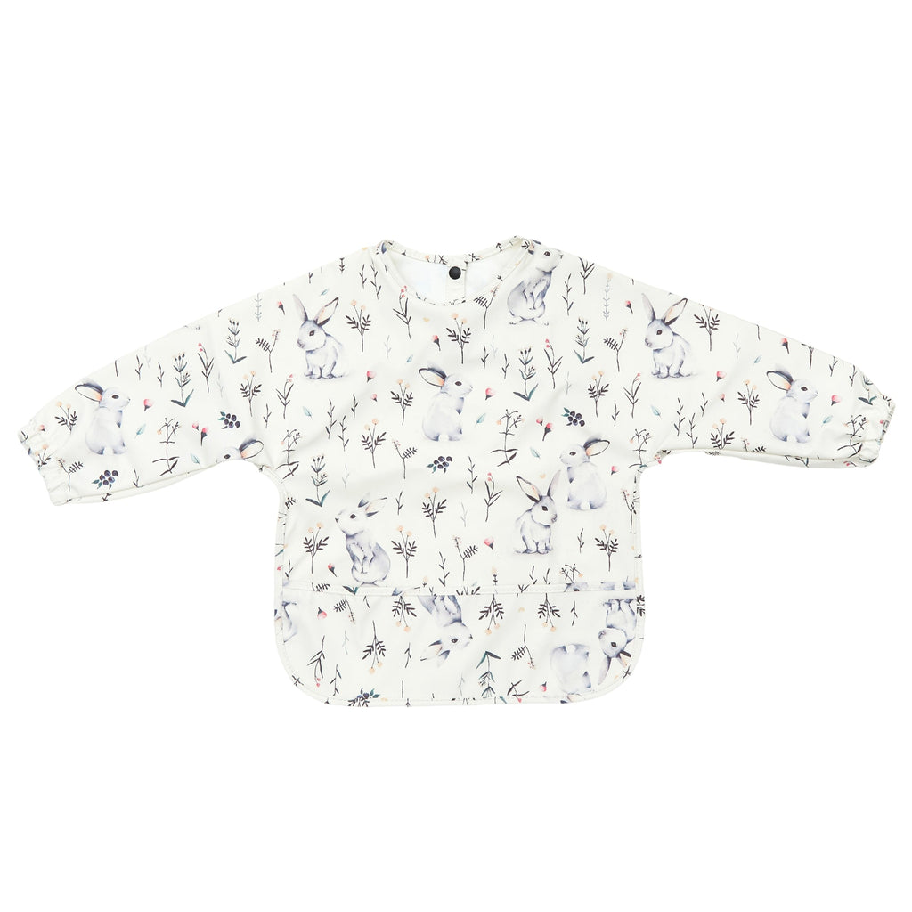 Bloom Bunnies Premium Waterproof Baby Smock Bib Long Sleeve