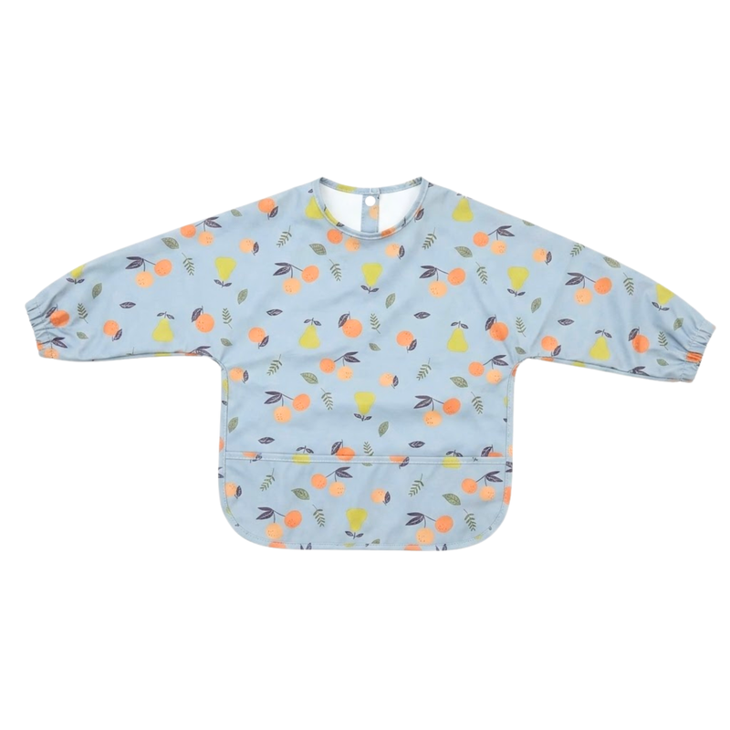 Premium Waterproof Baby Smock Bib Long Sleeve in Blue Perfect Pair