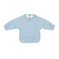 Ear detail baby bib — Bubble Blue Waterproof Baby Smock Bib Long Sleeve on white background