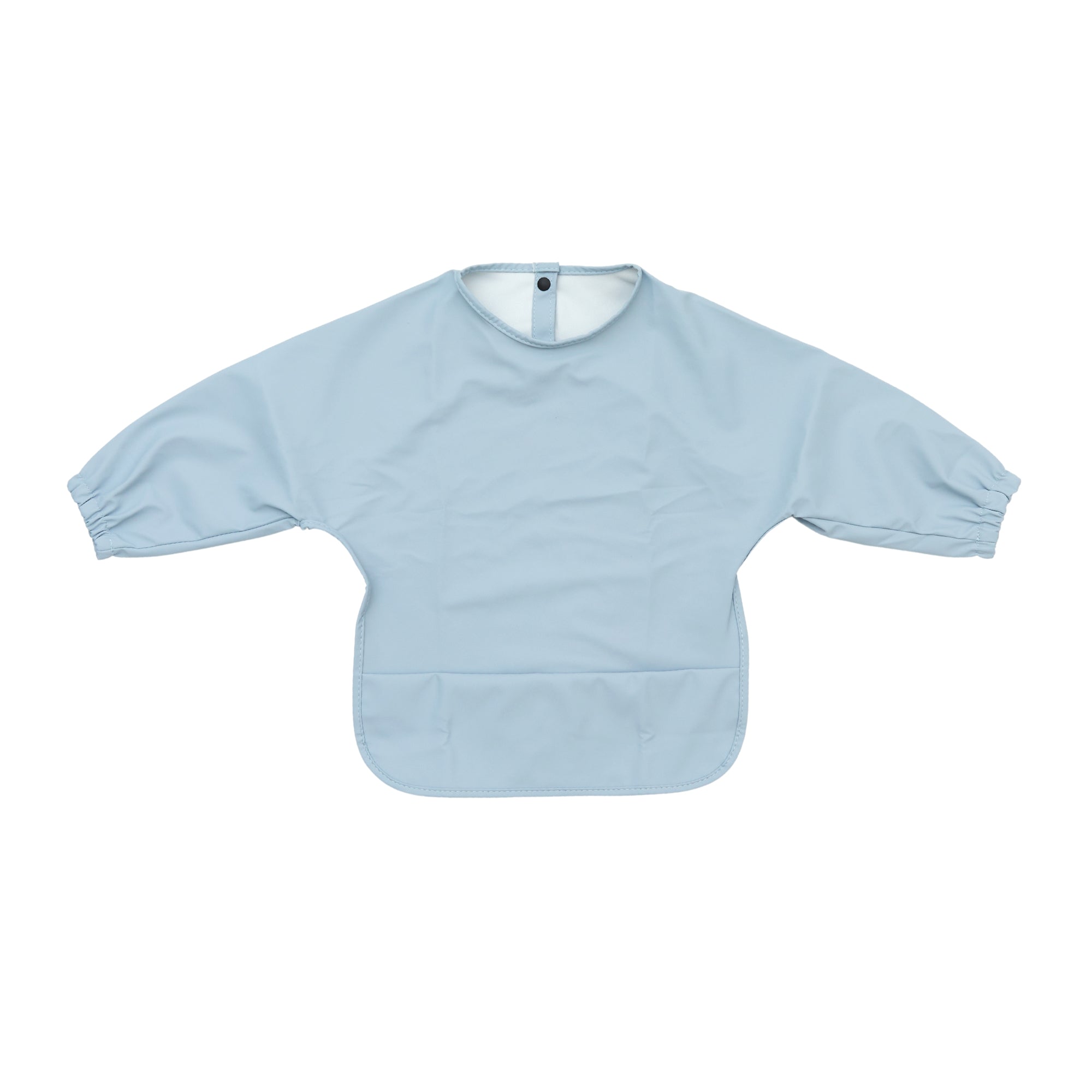 Ear detail baby bib — Bubble Blue Waterproof Baby Smock Bib Long Sleeve on white background