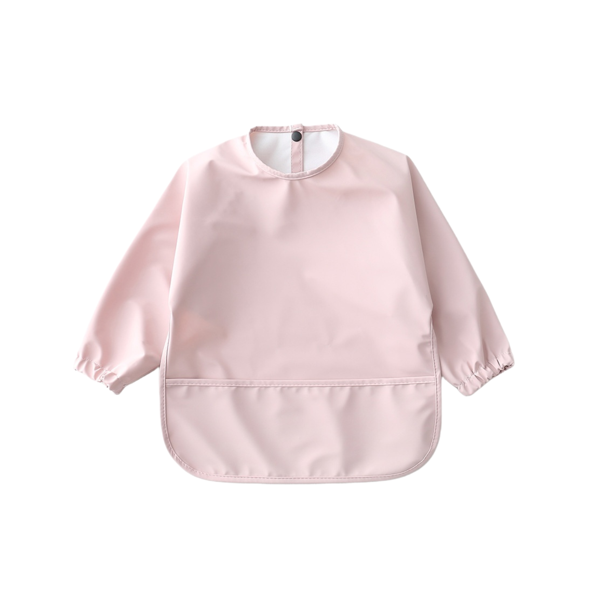 Cotton Candy Waterproof Baby Smock Bib Long Sleeve — close-up showing cotton texture and craftsmanship