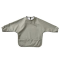 Ear detail baby bib — Green Smoke Waterproof Baby Smock Bib Long Sleeve on white background