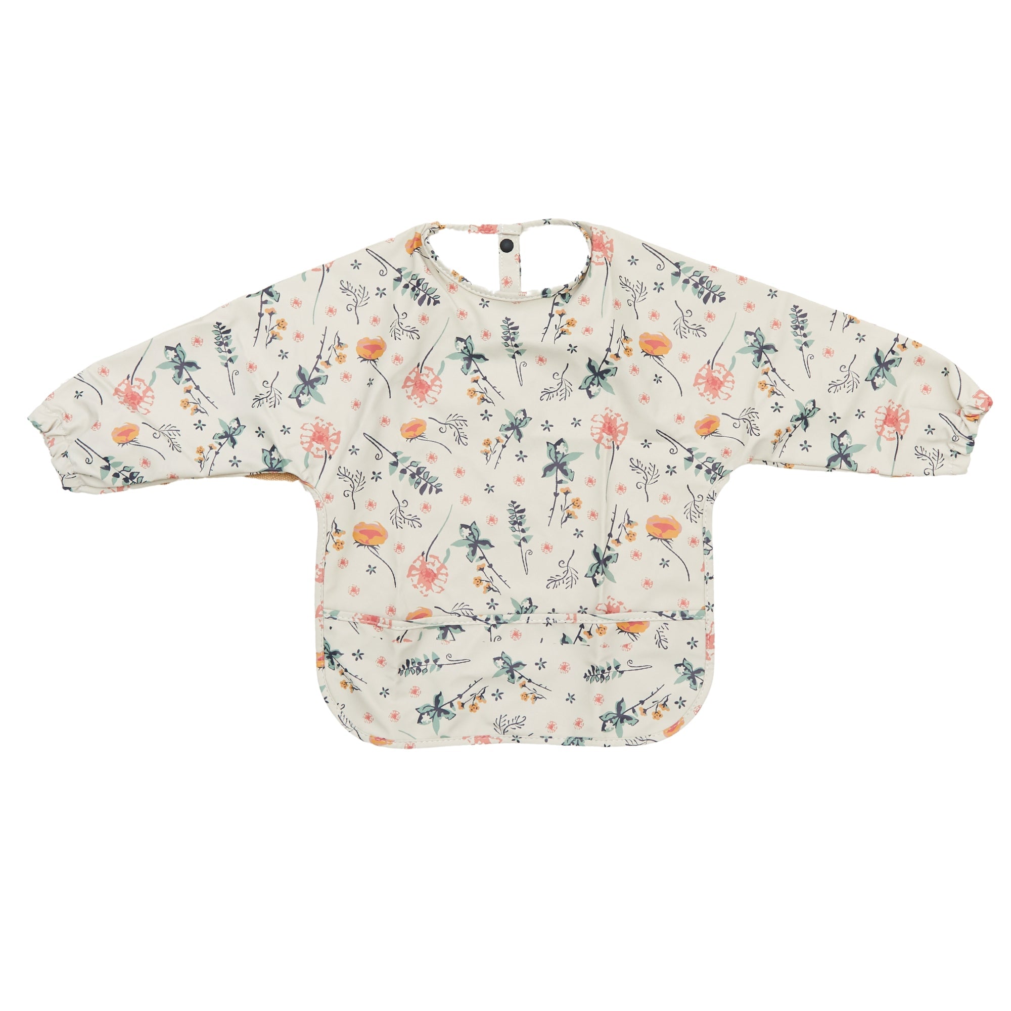 Ear detail baby bib — Petal Paradise Waterproof Baby Smock Bib Long Sleeve on white background