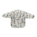 Ear detail baby bib — Pinewood Pals Waterproof Baby Smock Bib Long Sleeve on white background