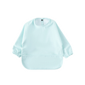 Ear detail baby bib — Seafoam Mint Waterproof Baby Smock Bib Long Sleeve on white background