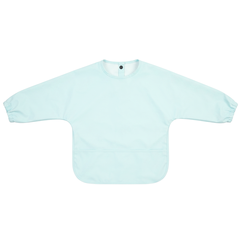 Premium Waterproof Baby Smock Bib Long Sleeve in Seafoam Mint