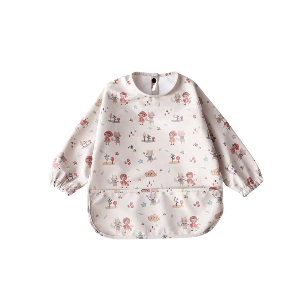 Ear detail baby bib — What Big Ears You Have Waterproof Baby Smock Bib Long Sleeve on white background