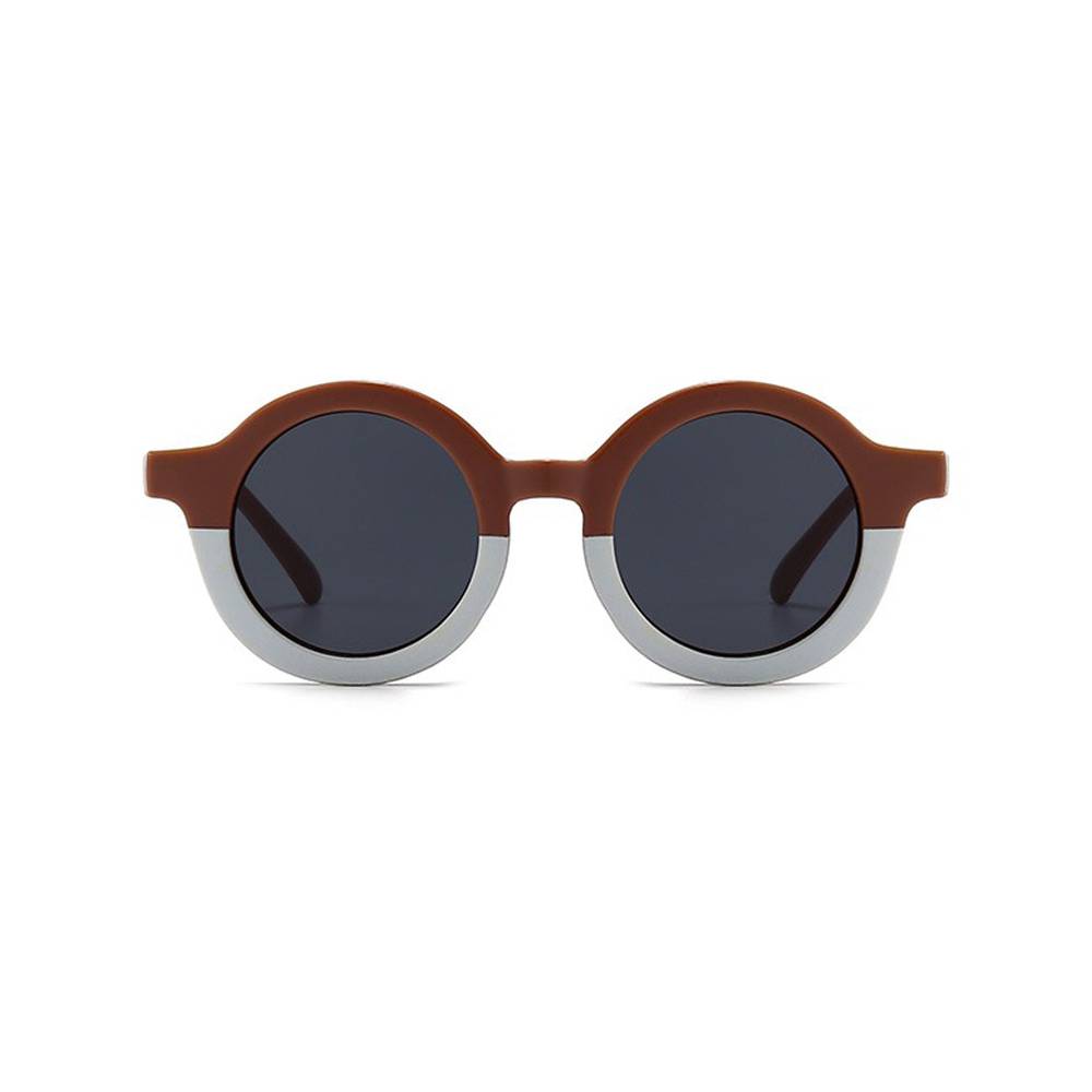 White Blush Split Ava Baby Sunglasses — baby sunglasses side view showing frame shape and lens
