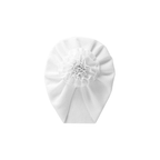 White rosette baby turban by Sommerfugl Kids