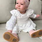 Wisp Pink Leather Baby T Bar Shoe — baby shoes size and scale reference