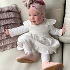Wisp Pink Leather Baby T Bar Shoe — baby shoes colour swatch detail