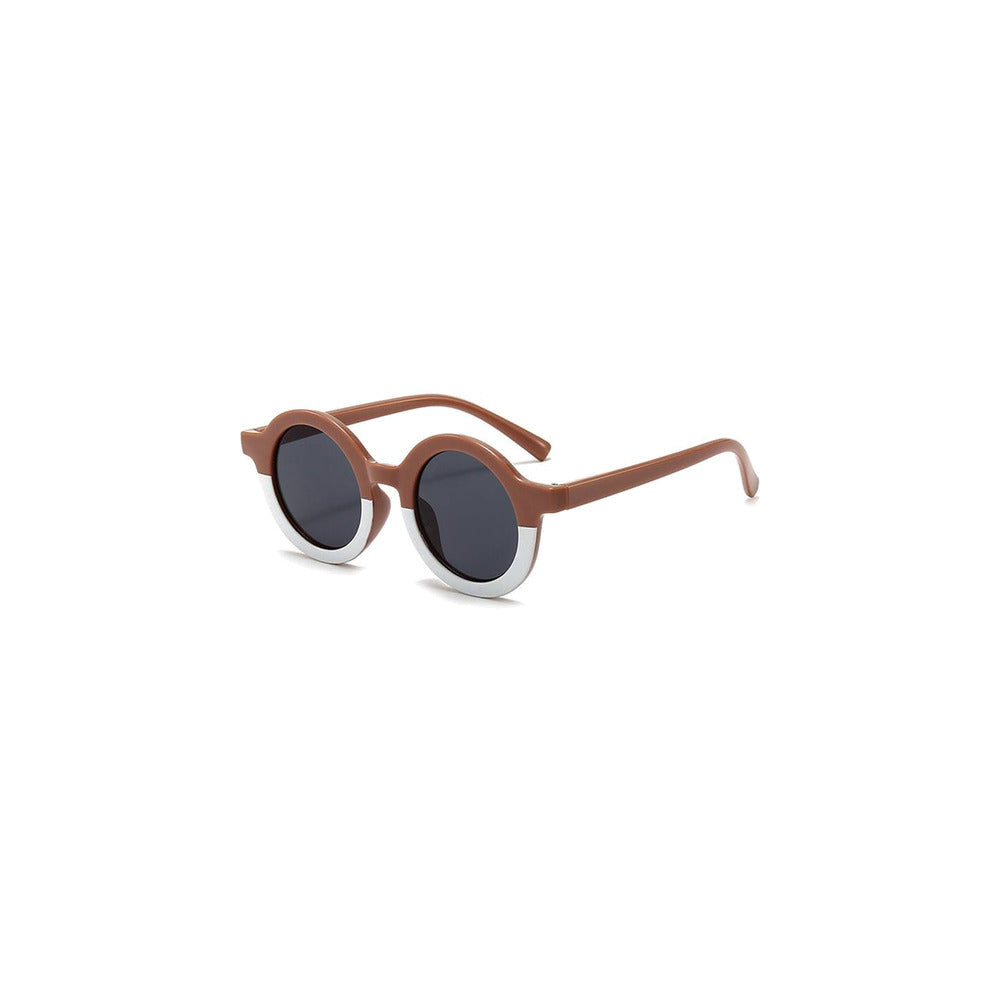 Ava round baby sunglasses in white blush
