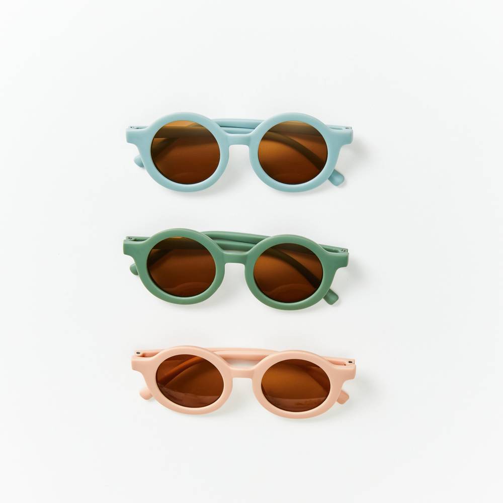 Matte Sage Ava Baby Sunglasses — detail shot showing fabric texture and quality