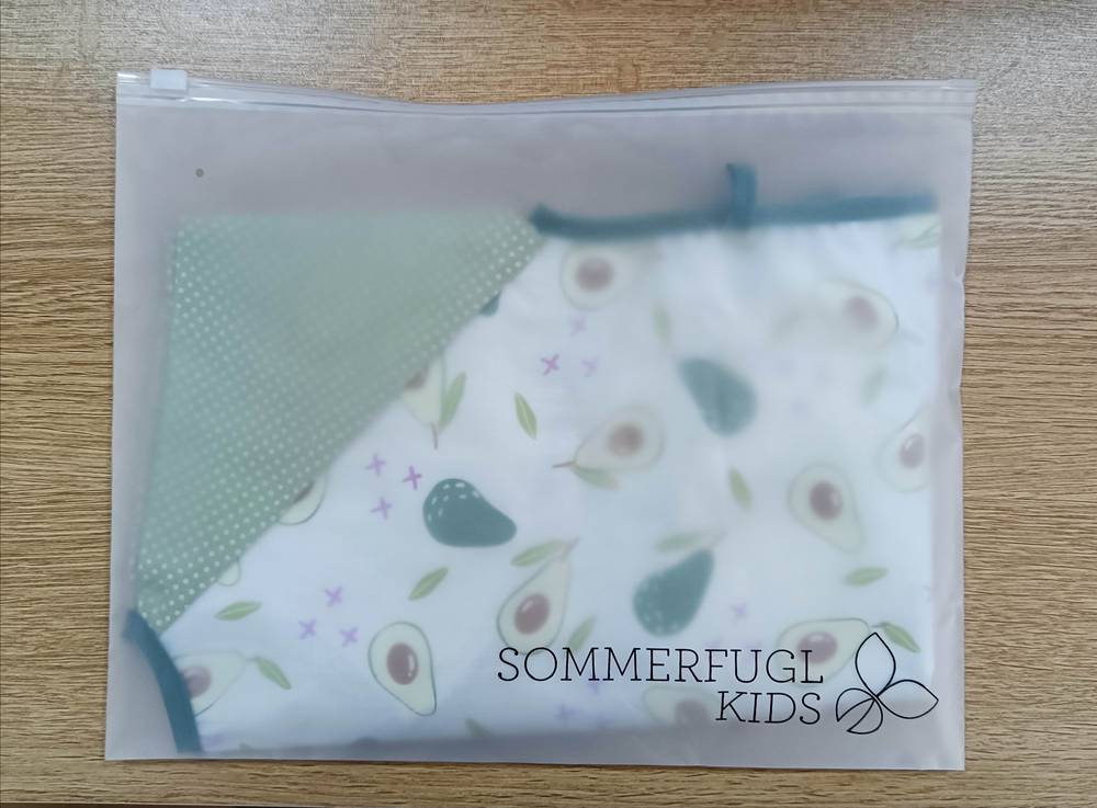 Avocados Waterproof Baby Smock Bib Long Sleeve — detail shot showing fabric texture and quality