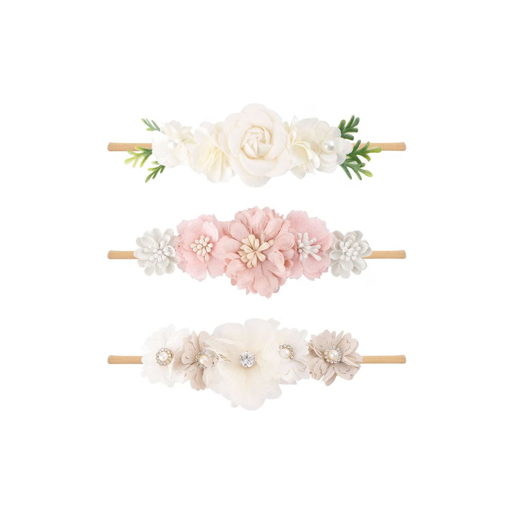 3 Piece Lark Floral Baby Headband