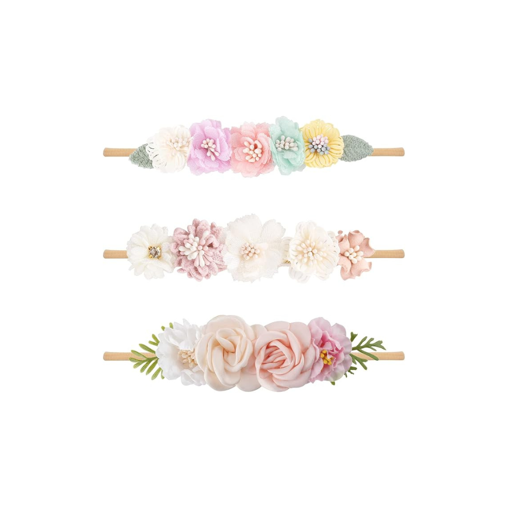 3 Piece Lark Floral Baby Headband