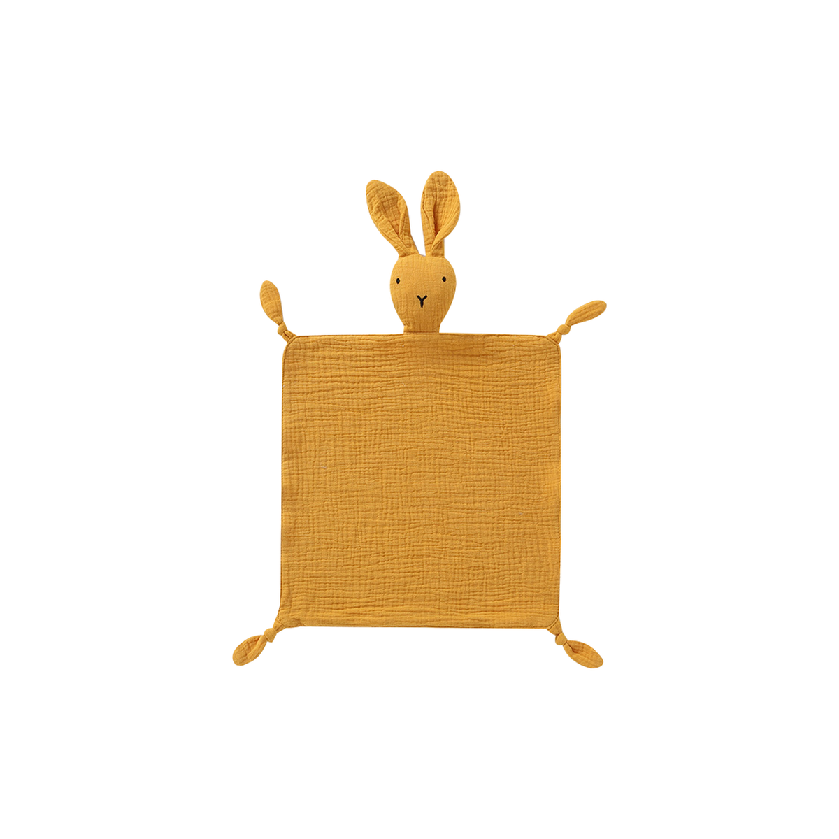Benni bunny cotton baby comforter in mustard
