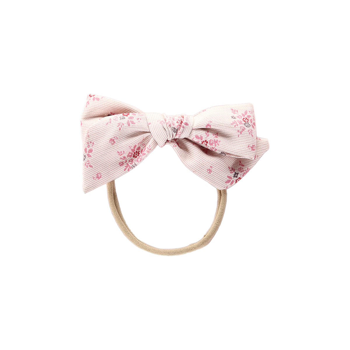 Betty floral baby bow headband in blush, blush ditsy floral with dusky rose flowers