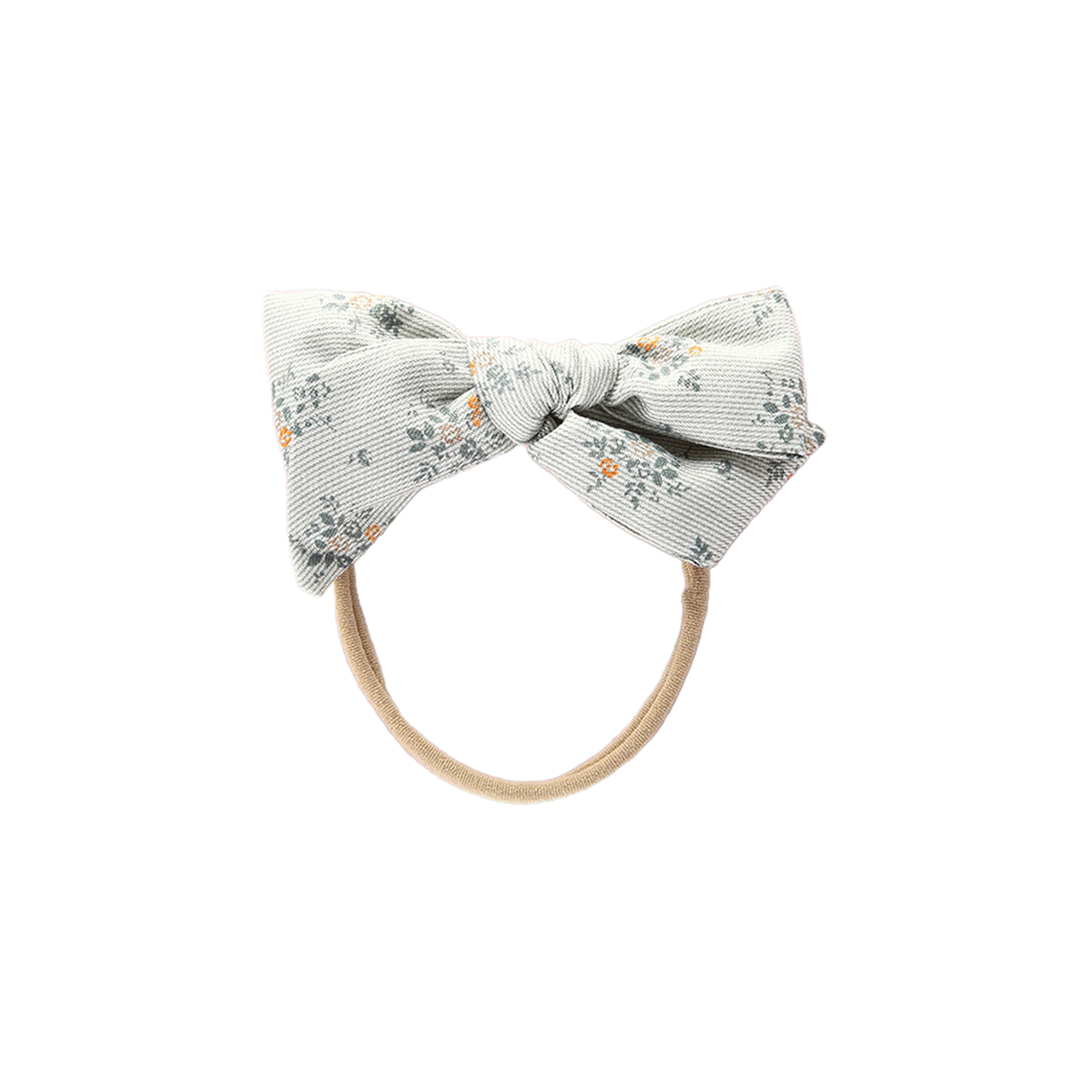 Betty floral baby bow headband in sage, pale sage and grey ditsy floral