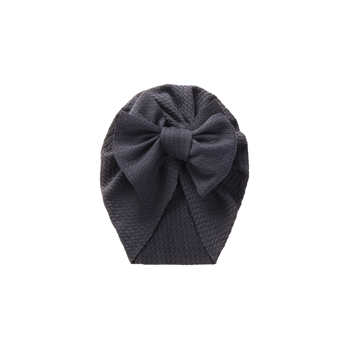 Billie bow baby turban in charcoal