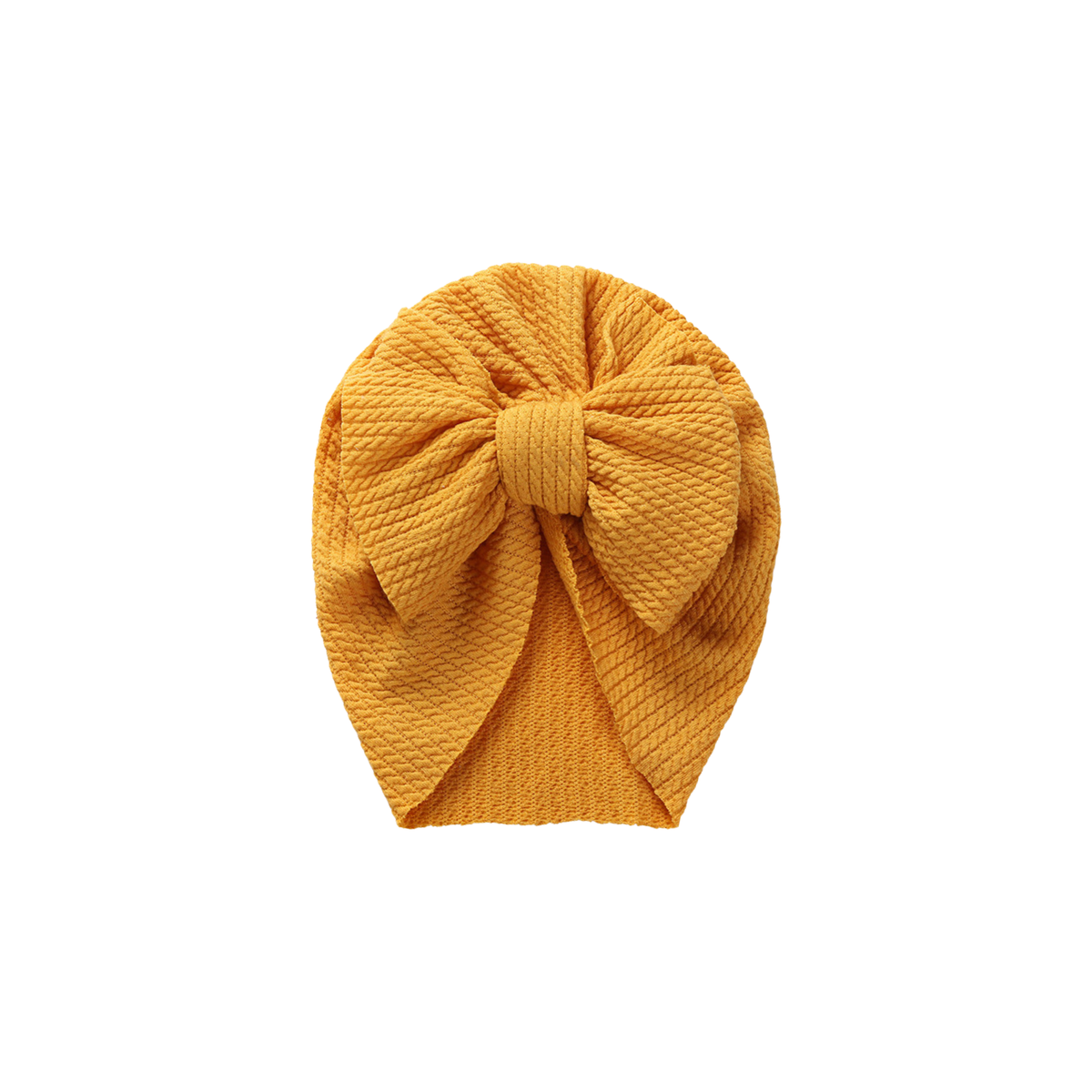 Billie bow baby turban in mustard