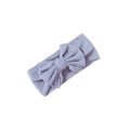 Power blue nylon ear detail baby headband with bow detail — Bambi Soft Bow Headband on white background
