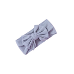 Power blue nylon ear detail baby headband with bow detail — Bambi Soft Bow Headband on white background