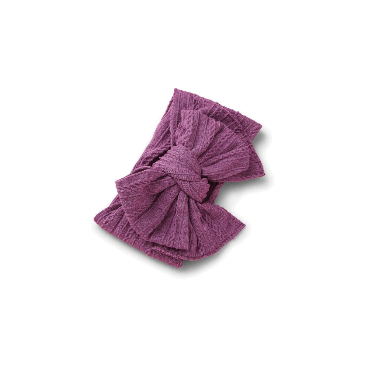 Bowie double bow cable knit baby headband in mauve
