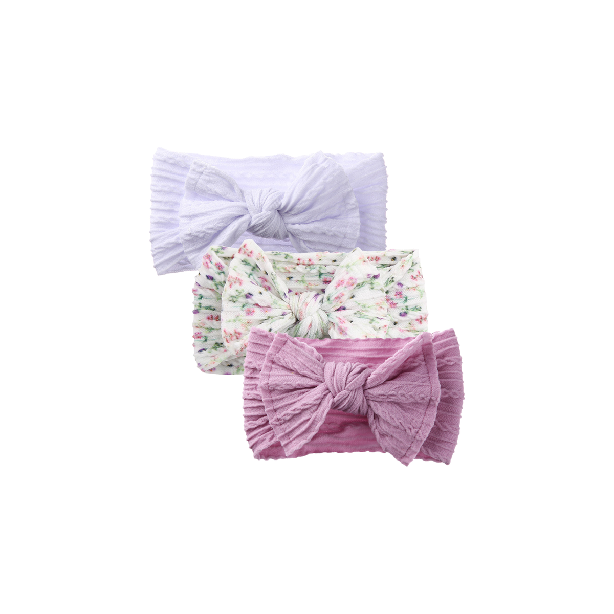 Bowie single bow cable knit baby headband set 23