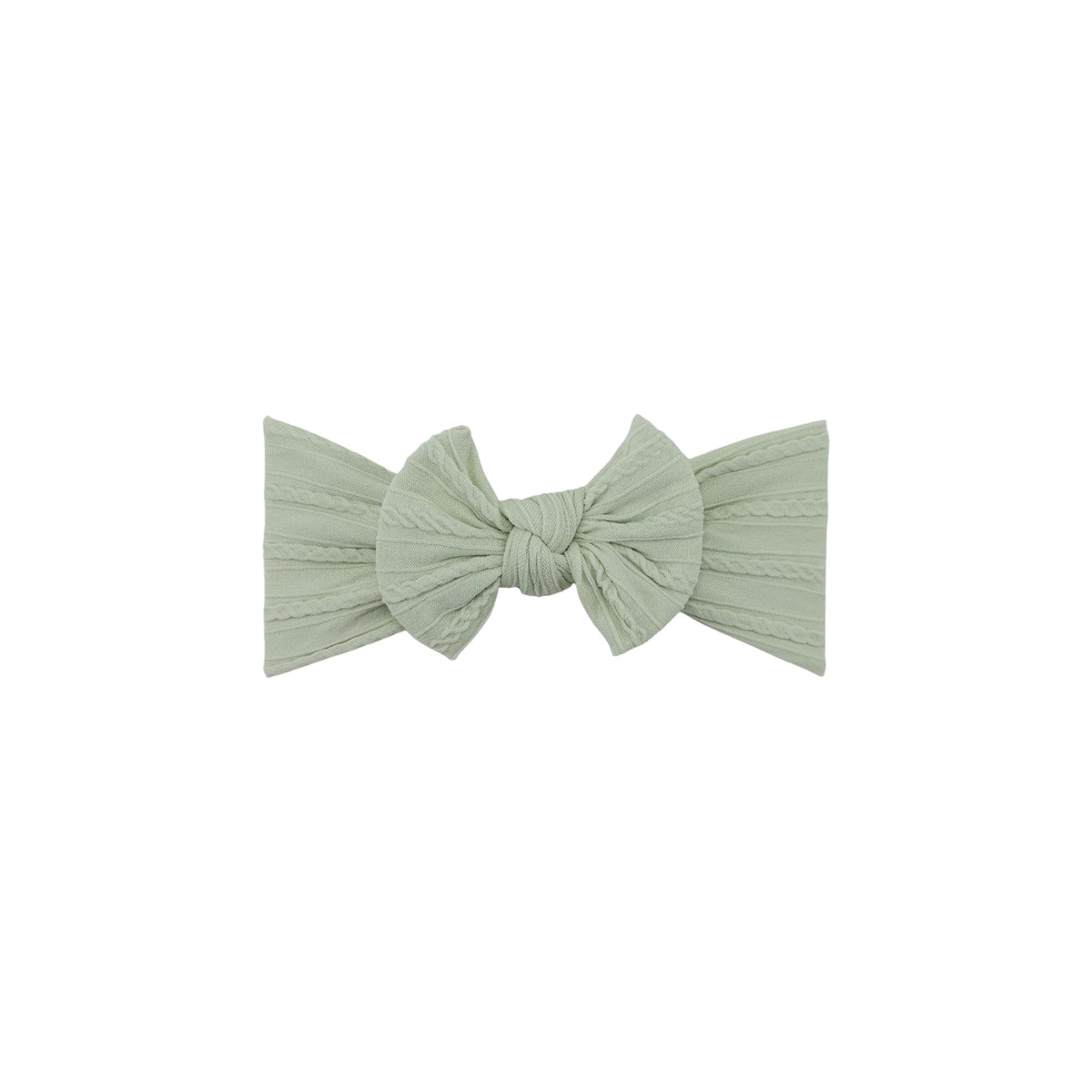 Bowie single bow cable knit baby headband in ivory
