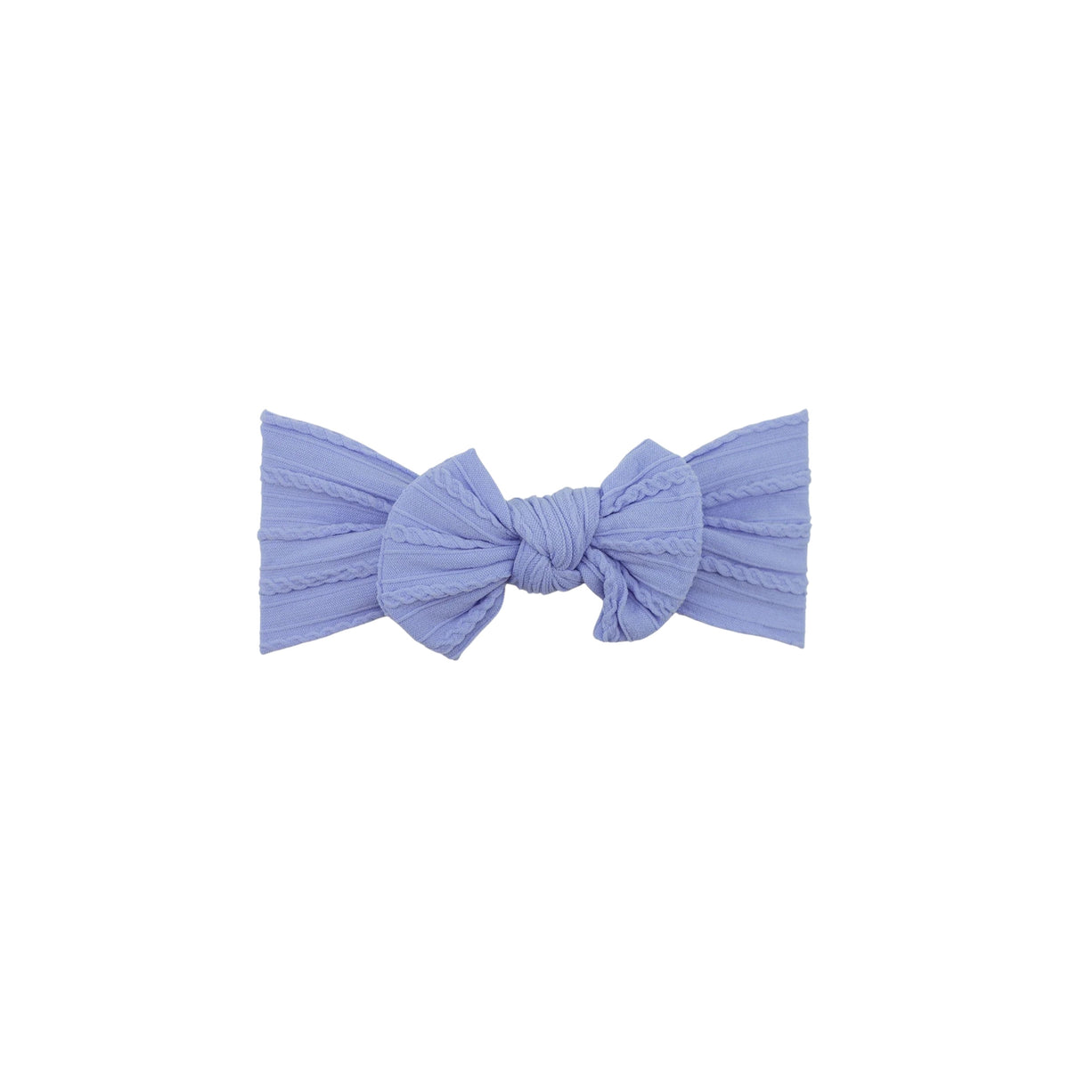 Bowie single bow cable knit baby headband in lilac