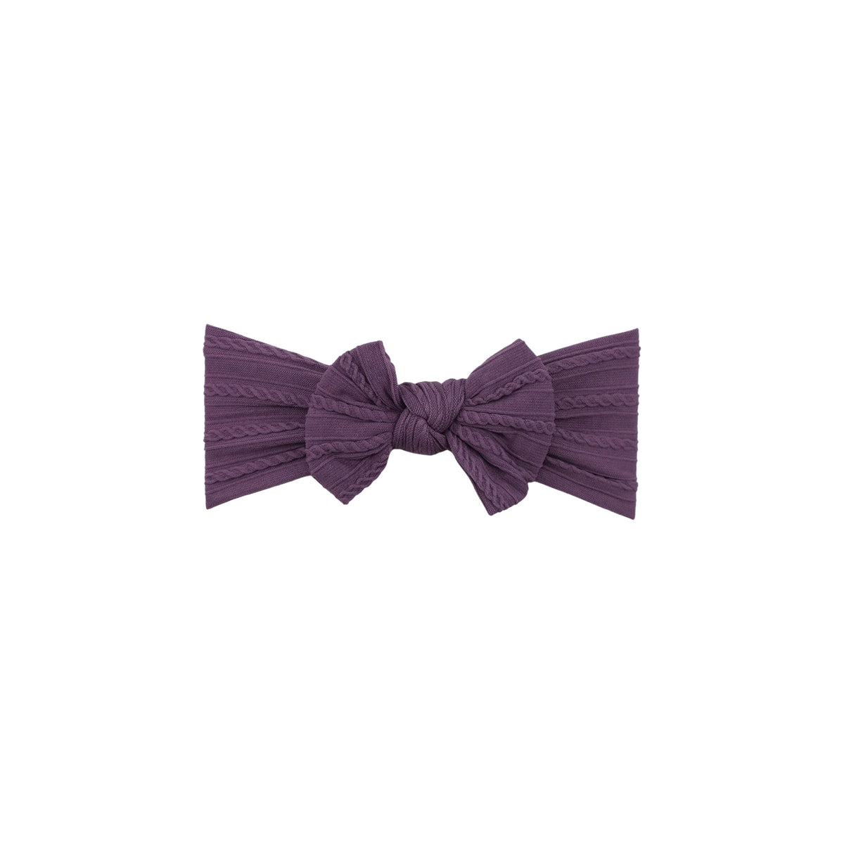 Bowie single bow cable knit baby headband in mauve